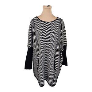 Nordstrom Collection 100% Cashmere Striped Front Pocket Sweater Sz M